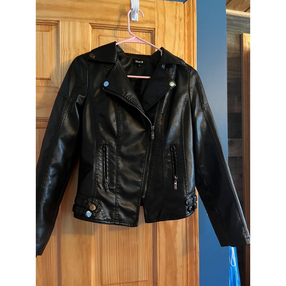 Black faux leather jacket